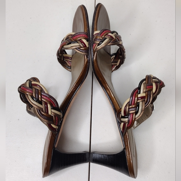 Brighton Fiji Women's Double Cable Strap Slip-On Casual Heel Sandals Sz 8.5 - Picture 7 of 16